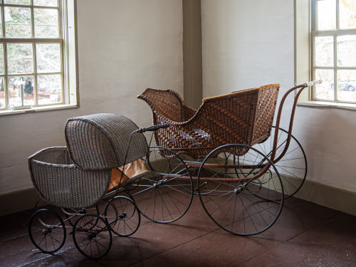 Baby carriages in Dwight Derby House