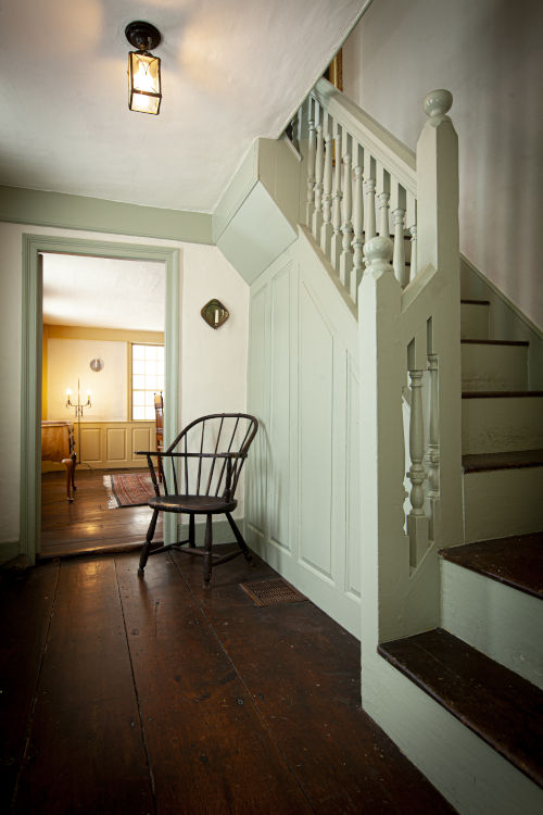 Entrance hall and stairway in Dwight-Derby House.