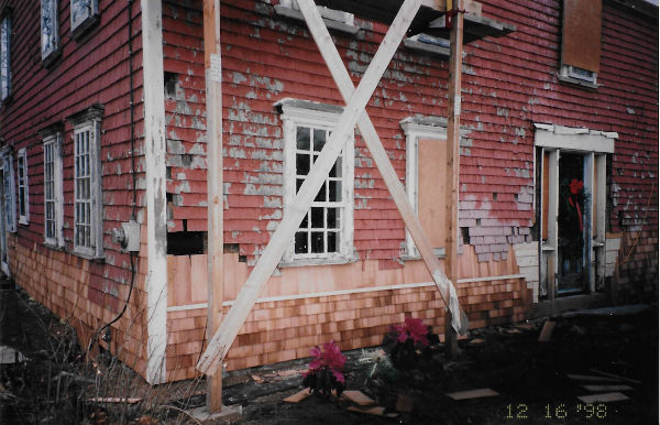 Renovation of Dwight-Derby House, side shingle work, 1998