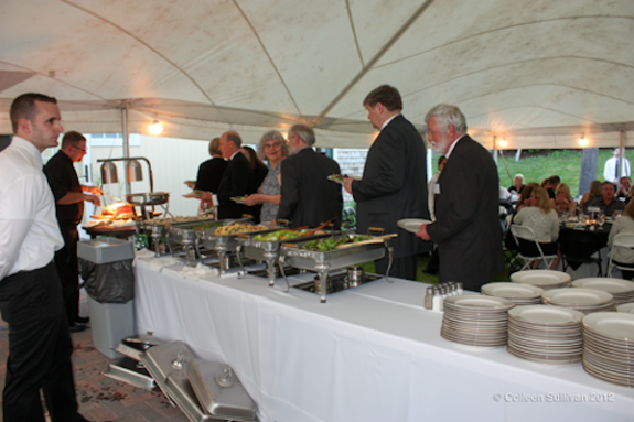 People at buffet at Gala, 2012